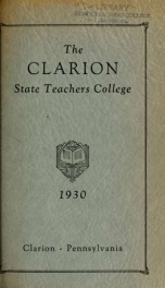 State Teachers College.  Clarion, Pennsylvania.  The Catalog Number 1930-1931._cover