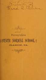 Fourth Annual Catalogue of the Pennsylvania State Normal School, Clarion, PA, 1890._cover