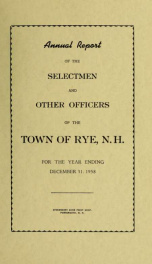 Annual report of the Town of Rye, New Hampshire_cover