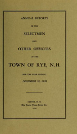 Annual report of the Town of Rye, New Hampshire_cover