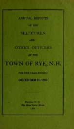 Annual report of the Town of Rye, New Hampshire_cover