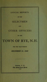 Annual report of the Town of Rye, New Hampshire_cover