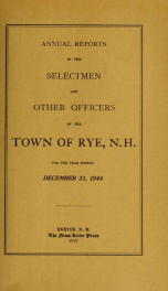 Annual report of the Town of Rye, New Hampshire_cover