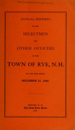 Annual report of the Town of Rye, New Hampshire_cover