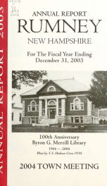 Annual report of the Town of Rumney, New Hampshire_cover