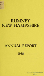 Annual report of the Town of Rumney, New Hampshire_cover