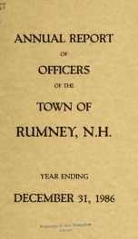 Annual report of the Town of Rumney, New Hampshire_cover