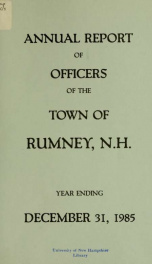 Annual report of the Town of Rumney, New Hampshire_cover