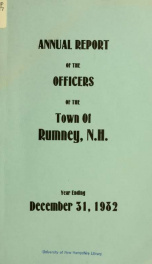 Annual report of the Town of Rumney, New Hampshire_cover