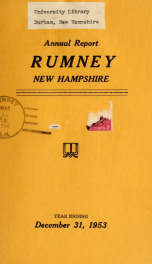 Annual report of the Town of Rumney, New Hampshire_cover