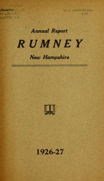 Annual report of the Town of Rumney, New Hampshire_cover