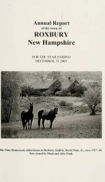 Annual reports of the Town of Roxbury, New Hampshire_cover