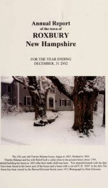 Annual reports of the Town of Roxbury, New Hampshire_cover