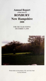 Annual reports of the Town of Roxbury, New Hampshire_cover