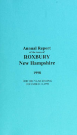 Annual reports of the Town of Roxbury, New Hampshire_cover