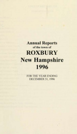 Annual reports of the Town of Roxbury, New Hampshire_cover