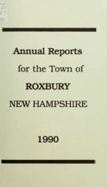 Annual reports of the Town of Roxbury, New Hampshire_cover