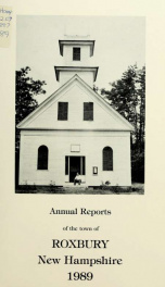 Annual reports of the Town of Roxbury, New Hampshire_cover