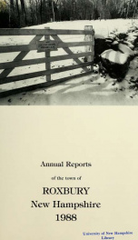 Annual reports of the Town of Roxbury, New Hampshire_cover