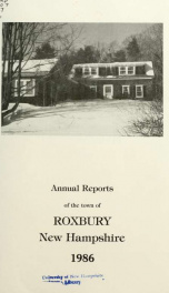 Annual reports of the Town of Roxbury, New Hampshire_cover