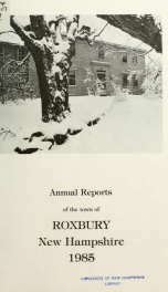 Annual reports of the Town of Roxbury, New Hampshire_cover