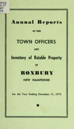 Annual reports of the Town of Roxbury, New Hampshire_cover