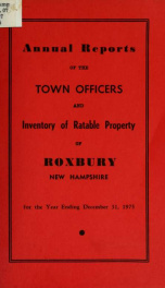 Annual reports of the Town of Roxbury, New Hampshire_cover