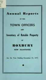 Annual reports of the Town of Roxbury, New Hampshire_cover