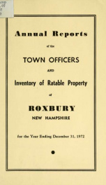 Annual reports of the Town of Roxbury, New Hampshire_cover