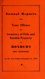 Annual reports of the Town of Roxbury, New Hampshire_cover