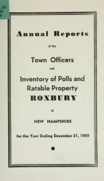 Annual reports of the Town of Roxbury, New Hampshire_cover