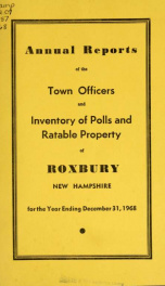 Annual reports of the Town of Roxbury, New Hampshire_cover