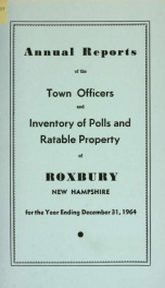 Annual reports of the Town of Roxbury, New Hampshire_cover