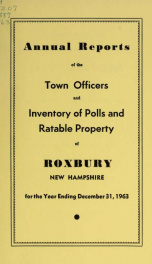 Annual reports of the Town of Roxbury, New Hampshire_cover