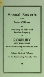 Annual reports of the Town of Roxbury, New Hampshire_cover