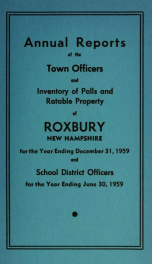 Annual reports of the Town of Roxbury, New Hampshire_cover