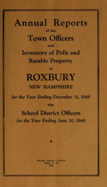 Annual reports of the Town of Roxbury, New Hampshire_cover