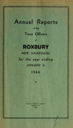 Annual reports of the Town of Roxbury, New Hampshire_cover