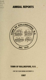 Annual report of the Town of Rollinsford, New Hampshire_cover