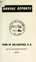 Annual report of the Town of Rollinsford, New Hampshire_cover