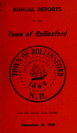 Annual report of the Town of Rollinsford, New Hampshire_cover