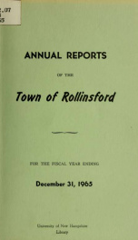 Annual report of the Town of Rollinsford, New Hampshire_cover