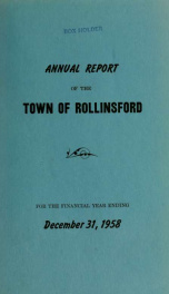 Annual report of the Town of Rollinsford, New Hampshire_cover