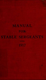 Manual for stable sergeants. 1917_cover