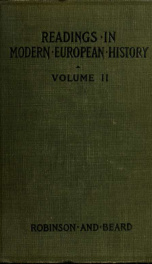 Readings in modern European history; a collection of extracts from the sources chosen with the purpose of illustrating some of the chief phases of development of Europe during the last two hundred years 2_cover