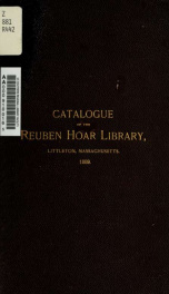 Catalogue of the Reuben Hoar Library ... 1889. Subject and author lists_cover