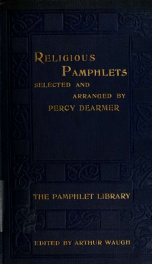 Religious pamphlets selected and arranged by the Percy Dearmer. With an introd. and notes_cover