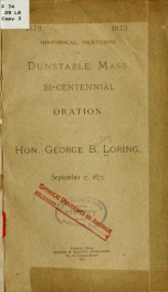 Historical sketches of Dunstable, Mass_cover