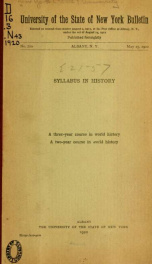 Syllabus in history. A three-year course in world history; a two-year course in world history_cover