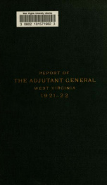 Report of the Adjutant General of West Virginia 1921/1922_cover